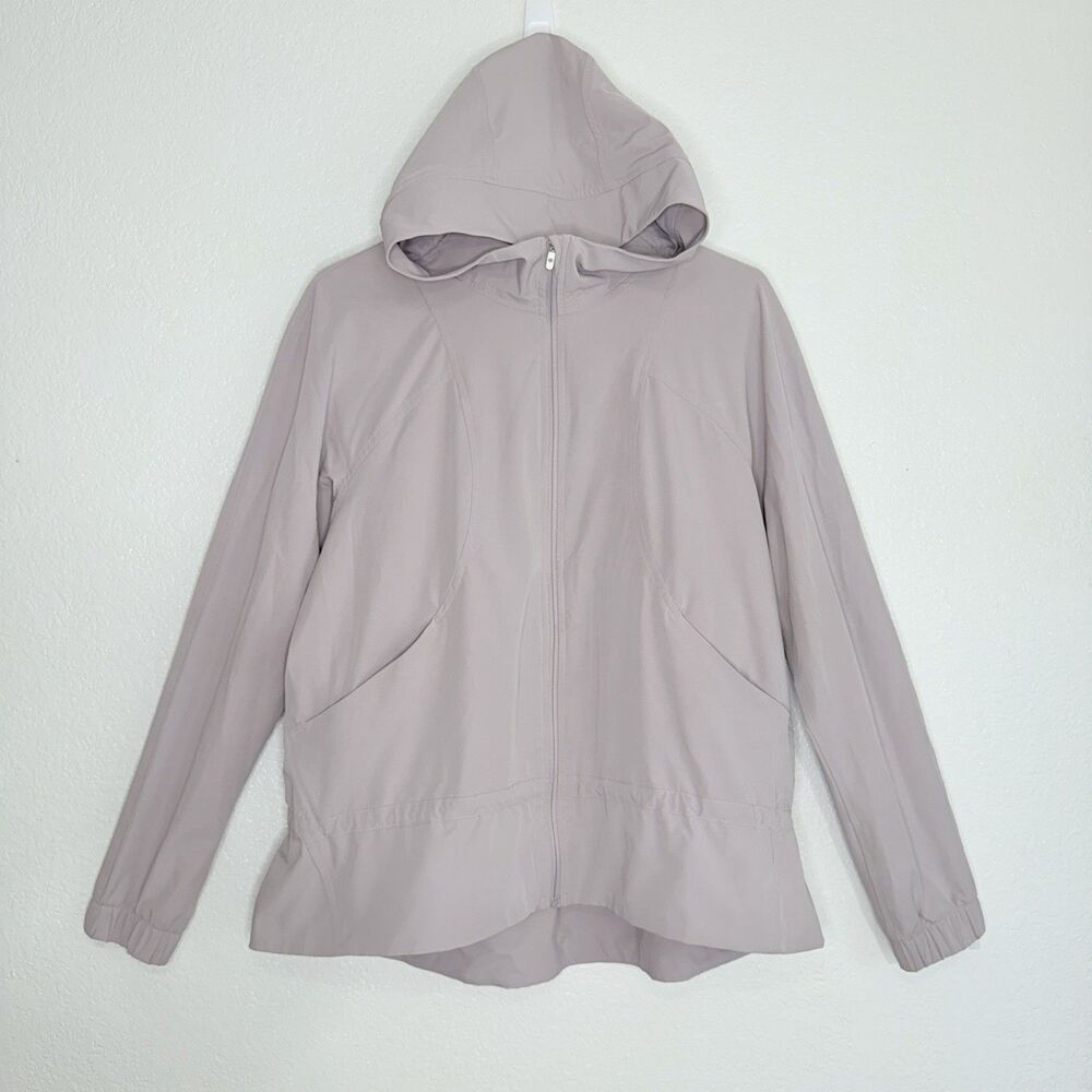 Lululemon Pack It Up Jacket Size 10 Smoky Blush Full Zip Hood Draw Waist Vented